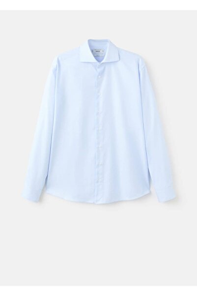 MANGO Man Slim fit mikro desenli twill gömlek