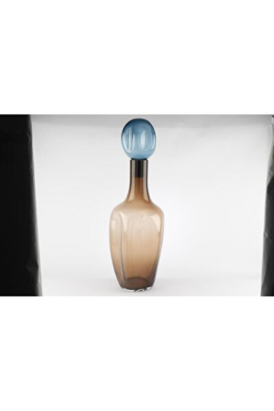 Mikasa Moor مزهرية زجاجية بغطاء أزرق بني اللون من لونيرا مقاس 20×58 سم