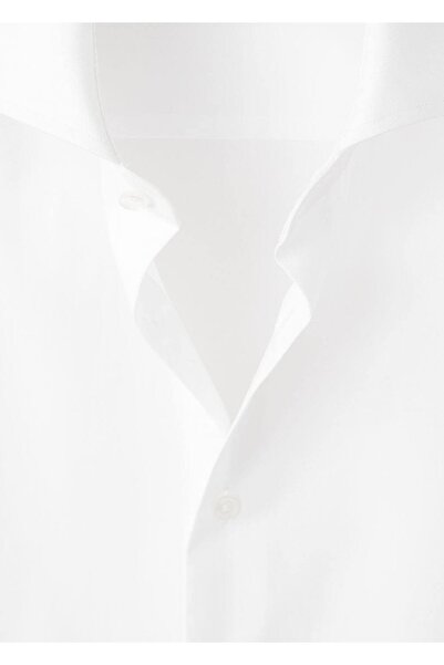 MANGO Man Kol düğmeli slim fit dimi kumaş gömlek