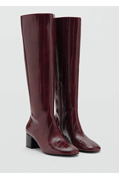 MANGO Woman Textured Heeled Boots