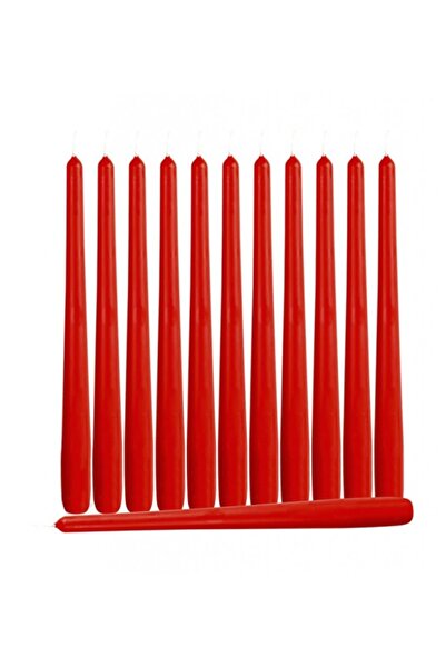 CASA set of 12, decorative Easter candles, 250 x 23 mm, Red
