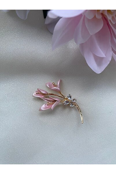 giez Taşlı Zambak Çiçek Broş Öğretmenler Günü Yaka İğnesi