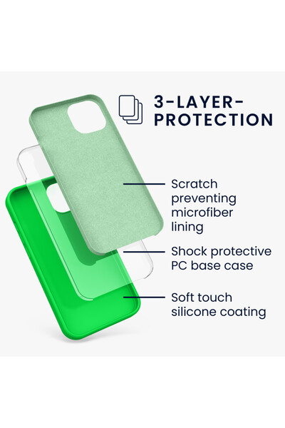 KWmobile Case for Apple iPhone 13, Silicone, Green, 55878.44