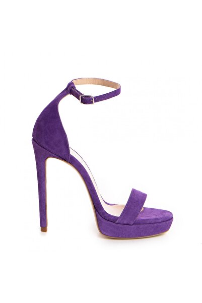 Vanilla Days Vienna Suede Stiletto Sandals, Purple - Crafted from Genuine Leather