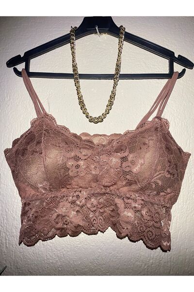 İltena Lace Floral Pattern Double Strap Bra