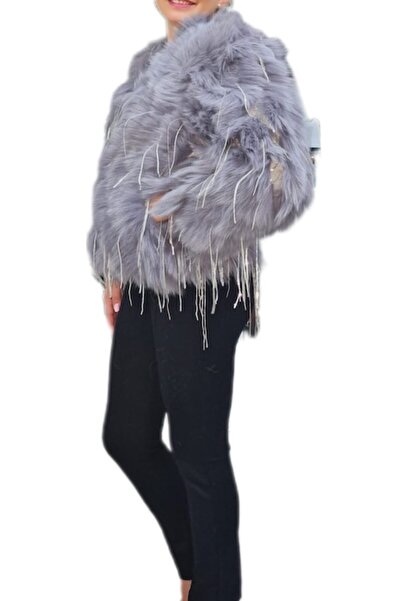 OEM Fox fur coat, dark gray