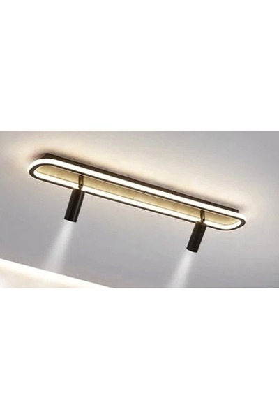 Monolux 60CM SPOTLU ELİPS LED AVİZE PLAFONYER BEYAZ (RAL9003) SARI IŞIK (3000K)