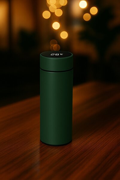 BSE مطارة حرارية ذكية خضراء | شاشة لمس رقمية لعرض الحرارة ☕🌿 | 500ml ستانلس ستيل فاخر