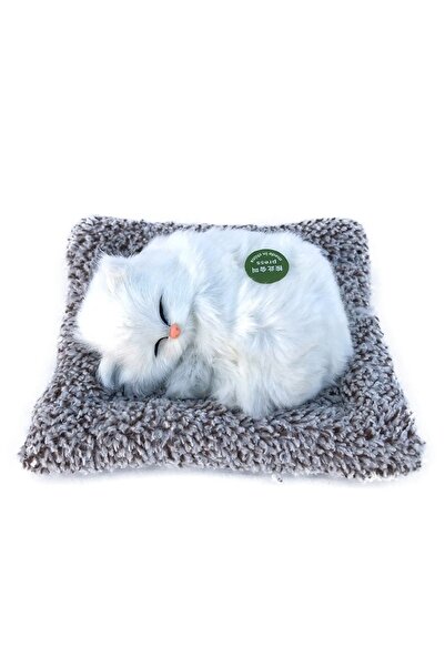 velve Pisica decorativa realista, cu functii, dormind pe perna, 18x15 cm