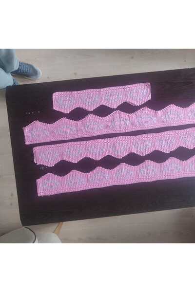 SENSSTEKSTİL Handcrafted White Lace Motif Decorative Coverlet