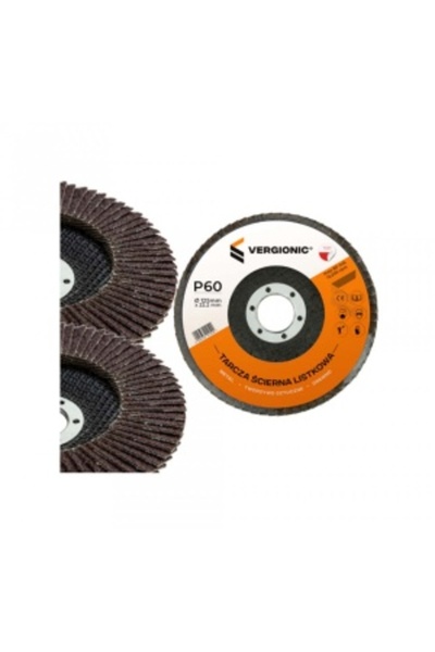 Vergionic Set of 2 Straight Lamellar Sanding Discs, 125 mm, P80 (metal, plastic, wood)
