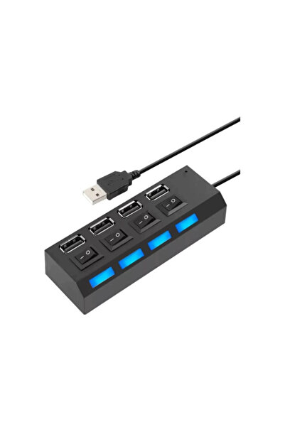 OEM USB 2.0 Hub with 4 Ports and Individual ON/OFF Buttons + Blue LED