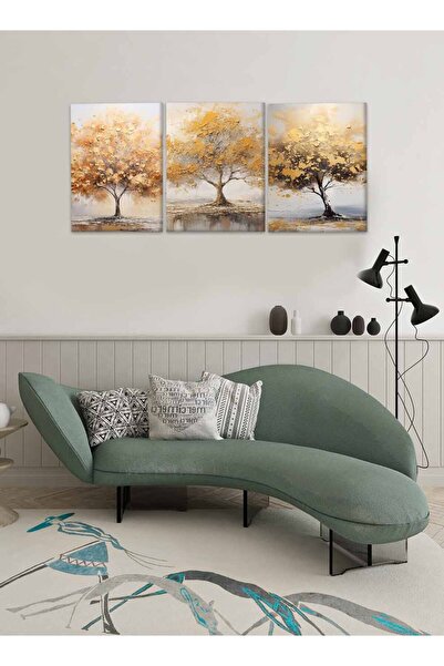 LOWHA Set of 3 Canvas Wall Art Stretched Over Wooden Frame with Roses Abstrac...