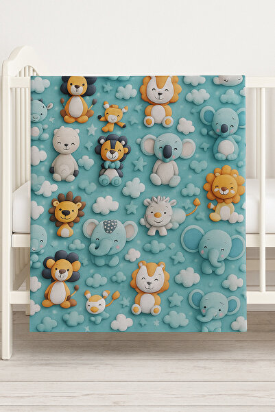 MUSGEM بطانية أطفال من القطن 100% بطبقة مزدوجة وتصميم ثلاثي الأبعاد على الجان...