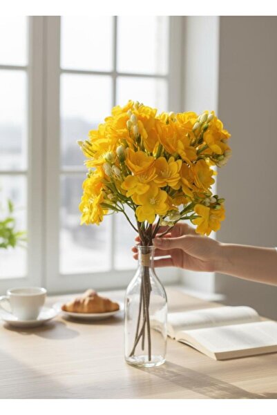 Nettenevime Artificial Flower Yellow Jasmine Flower Bunch 4 Branches Bouquet 40*20cm