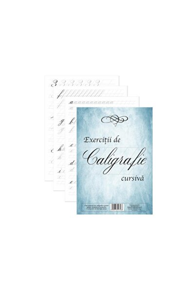 Libra Introducere în caligrafia cursivă - Fișe de exerciții, 48 de pagini, preimprimate față/verso,