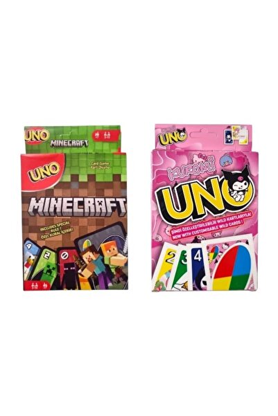 Oyunsal Minecraft Uno ve Kuromi Uno Oyun Kartları 2'li Set