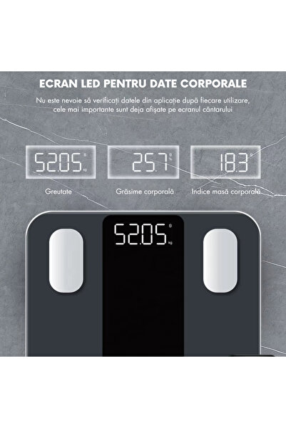 narvara ® Smart Scale — 14 Body Metrics, 4 Analysis Sensors, User Progress Report, iOS/Android, Bl