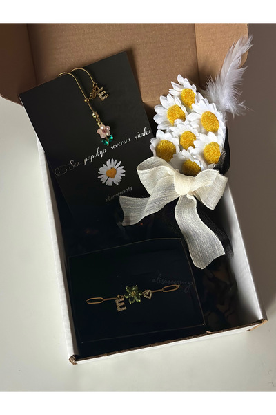 Alis Accessory Papatya kolye, buketi ve çiçek bileklik takı seti
