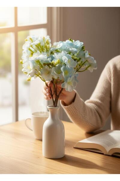 Nettenevime Artificial Flower Blue Jasmine Flower Bunch 4 Branches Bouquet 40*20cm