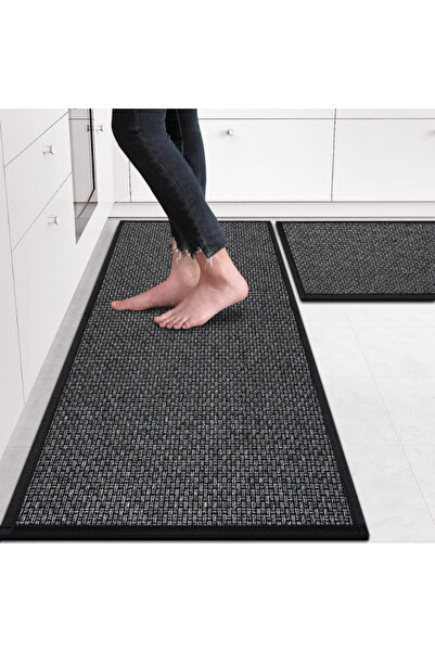 WEBYO Set of 2 Kitchen Rugs, Anti-Slip, Sleeper Type, Absorbent, Anti-Dirt, 45x70 cm/45x120 cm