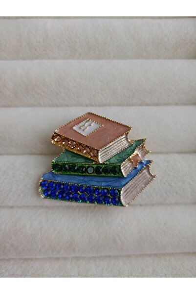 LENTE AKSESUAR Mavi, Yeşil, Pembe Kitap Broş, Öğretmen, Arkadaş Broş