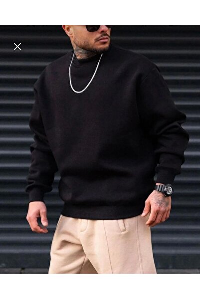 YÜKSEL IŞIK Ανδρικό γιακά με κρίκο μαύρο 3 κλωστές επένδυση fleece