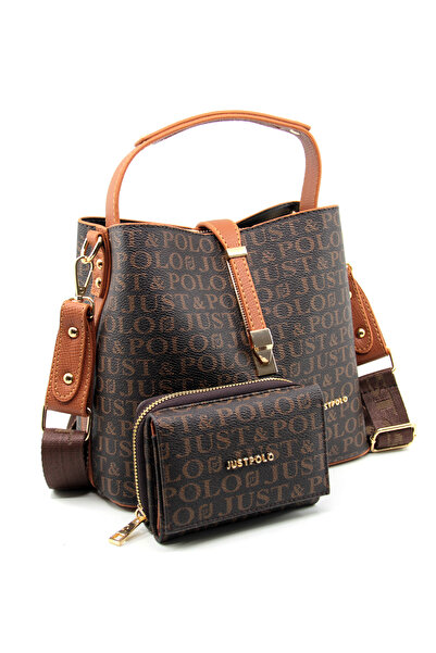 Paul Brand New Season Column Strap 4 Compartment Brown Tan Women's Shoulder Bag and Wallet Combination Try205502