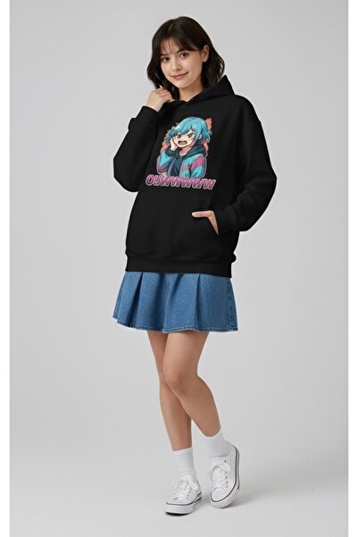 Infire clothing Unisex Oversized Anime B Printed Hoodie