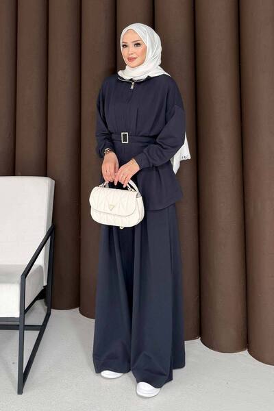 Melike Tatar Pleated Modal Suit 3-4005