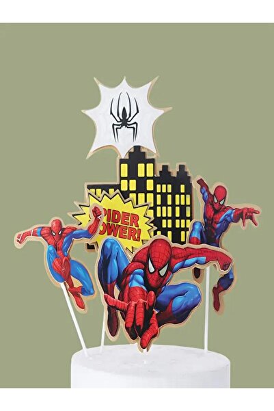 party mix Örümcek Adam Pasta Süsü – Spider 6'lı Figür Seti | Doğum Günü & Par...