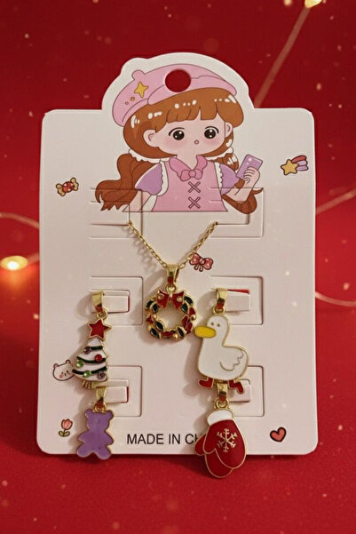 Jaida Moda Women's 1 Piece Chain 5 Piece Pendant Christmas New Year New Necklace Set