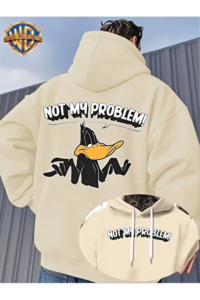 LAYORA Double-Sided Printed Casual Loose Adjustable Hooded Sweatshirt for Men