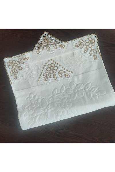 SENSSTEKSTİL 🌸 منشفة قطنية مطرزة يدويًا بالدانتيل/التطريز بالإبرة – بجودتها