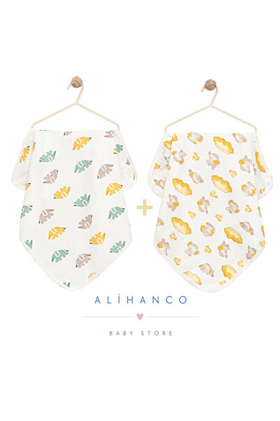 Alihan %100 Pamuk 2'li Bebek Battaniye 90 x 90 cm