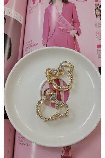 GÜLPEŞE 2 Li Minimal Crystal Stone Metal Latch Buckle Mickey Mouse m