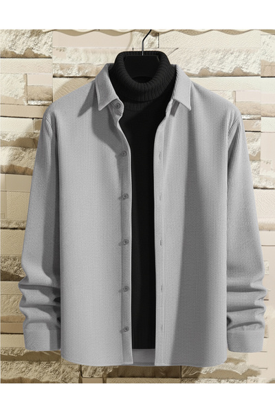 viperkombin Erkek Kadife Gömlek Uzun Kollu Regular Kalıp