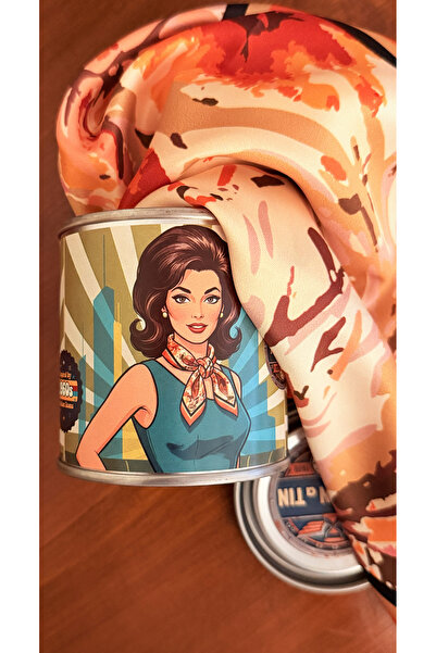 Time in a Tin Hazan Paleti Saten Fular – İpeksi Retro Teneke Kutuda Yasemin K...