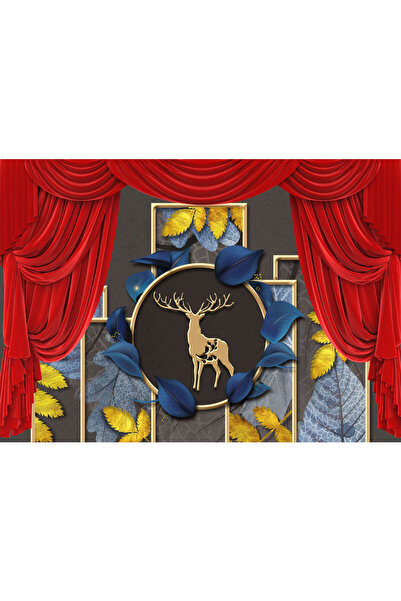 VIODESIGN Fototapet 3D, Dormitor Rosu Cerb, autoadeziv, multicolor, 80x120 cm 3D86