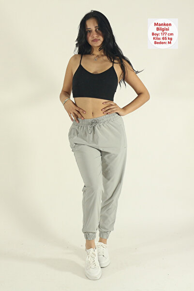 EydaMoon Women's Relaxed Fit Parachute Fabric Quick Dry Elasticated Leg Hem Sweatpants