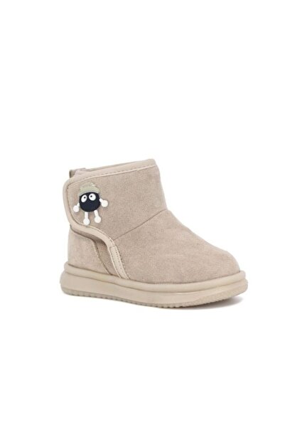 Motif Trend Wisco Kız Çocuk Süet Bot Figürlü Bej – Sıcak Astar, Kaymaz Taban,...