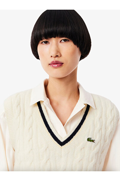 Lacoste Cable Knit Wool Sweater Vest