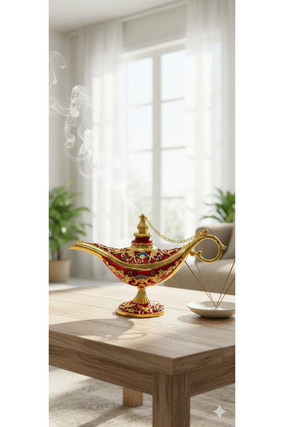 3D TASARIM TÜTSÜLÜK ALADDİNİN SİHİRLİ LAMBASI 16X10 CM