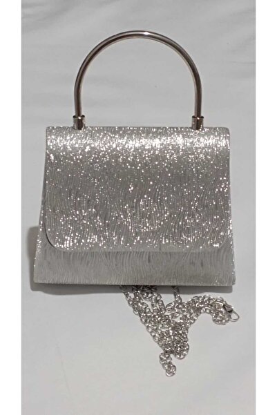 Şarra Gossi Silver Glitter Evening Bag Silver Evening Bag