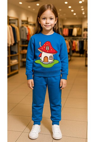 playwear Παιδικό Φούτερ Σετ Ρούχων ÇİLEK EV με στάμπα για κορίτσια και αγόρια...