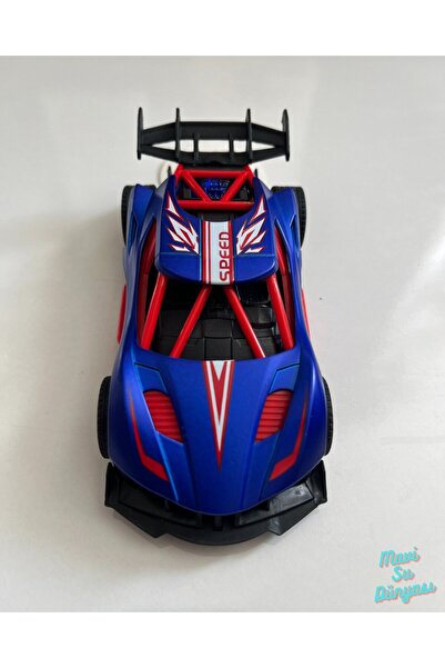 mavi su dünyası Metal Çek Bırak Yarış Arabası 14x6 Cm Mavi