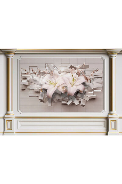 VIODESIGN Fototapet 3D, Flori pe Zid, autoadeziv, multicolor, 120x200 cm 3D78