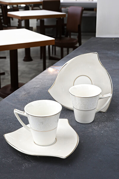 Porselen Diyarı Lucente Gold Gilded 2-Person Coffee Cup Set