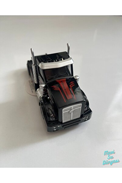 mavi su dünyası Metal Çek Bırak Tır Kafası Araba 13x5 Cm Siyah