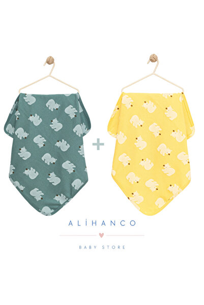 Alihan 100% Cotton 2-Pack Baby Blanket 90 X 90 cm